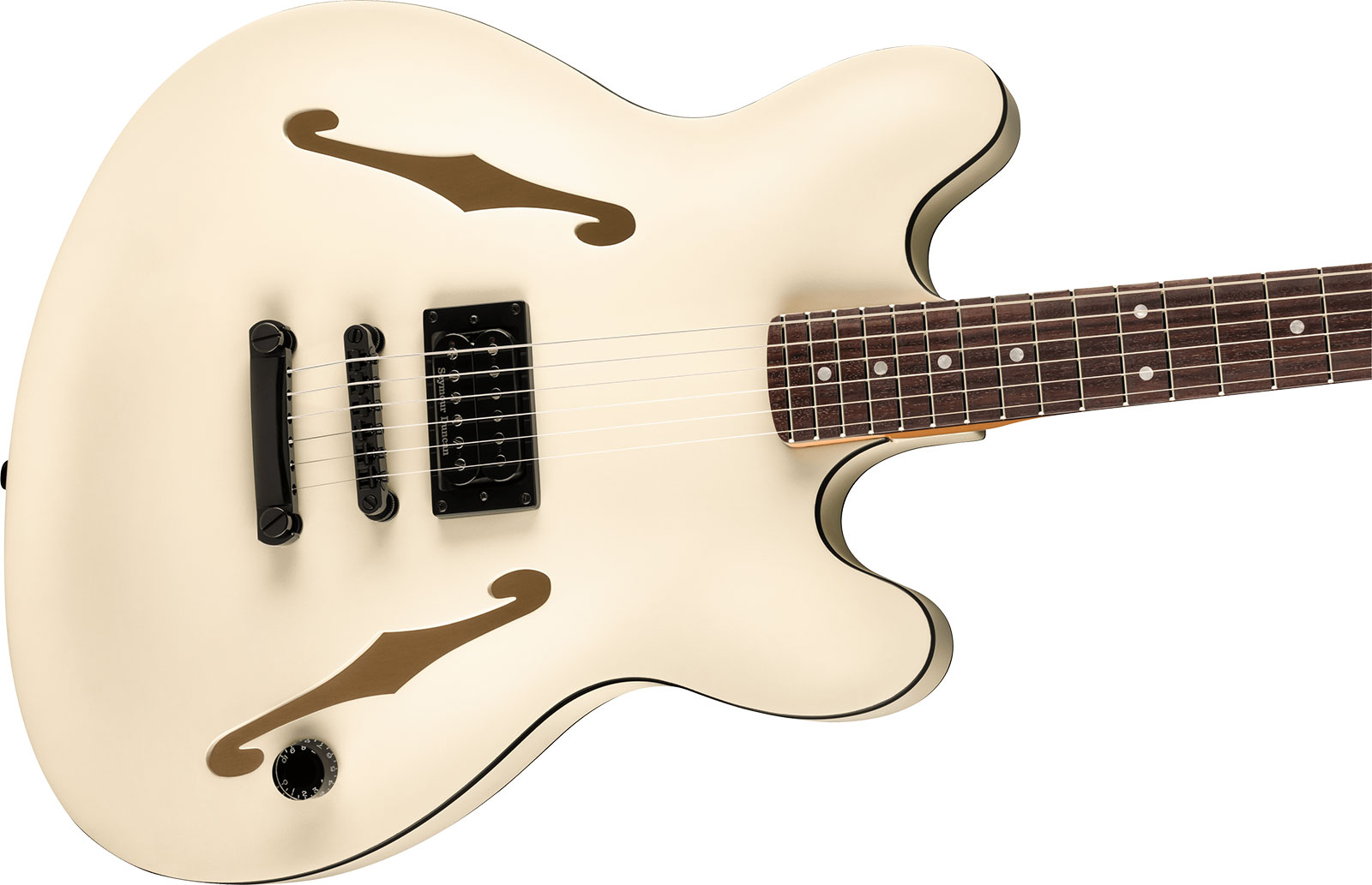 Fender Tom Delonge Starcaster Signature 1h Seymour Duncan Ht Rw - Satin Olympic White - Semi hollow elektriche gitaar - Variation 2