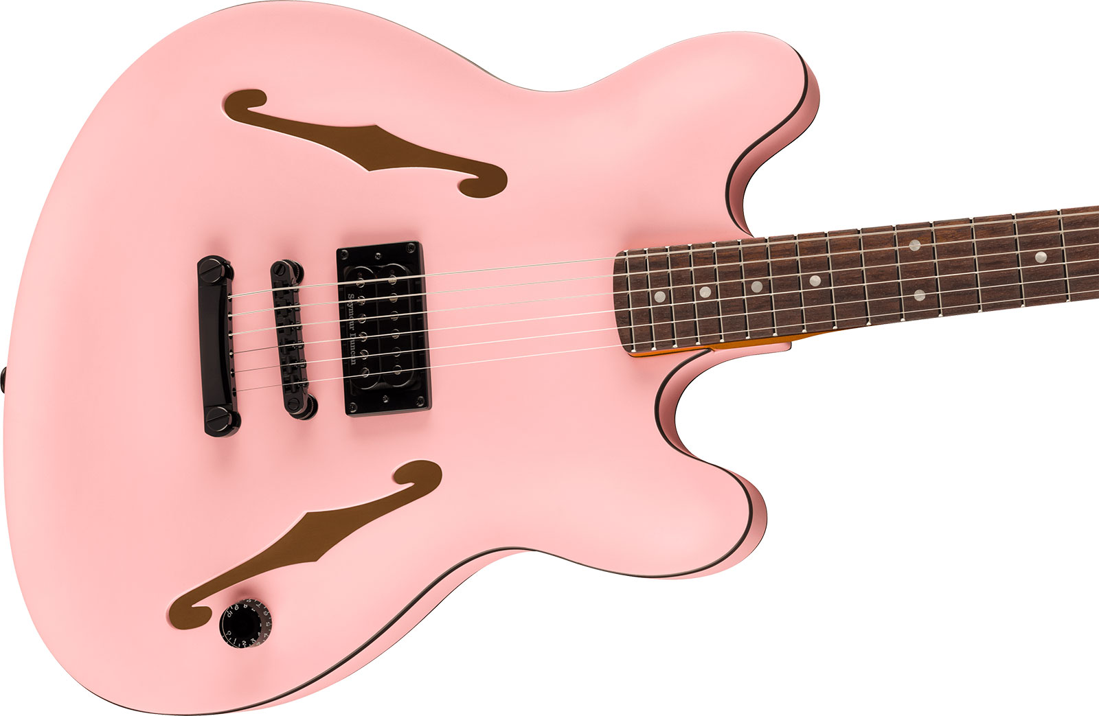 Fender Tom Delonge Starcaster Signature 1h Seymour Duncan Ht Rw - Satin Shell Pink - Semi hollow elektriche gitaar - Variation 2