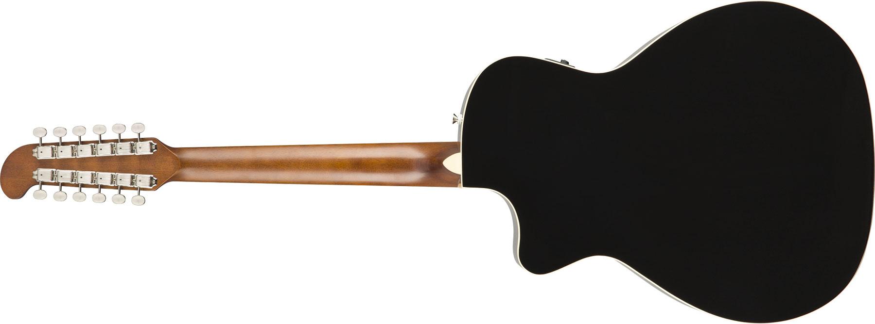 Fender Villager 12-string Dreadnought Cw 12c Epicea Acajou Wal - Black - Elektro-akoestische gitaar - Variation 1