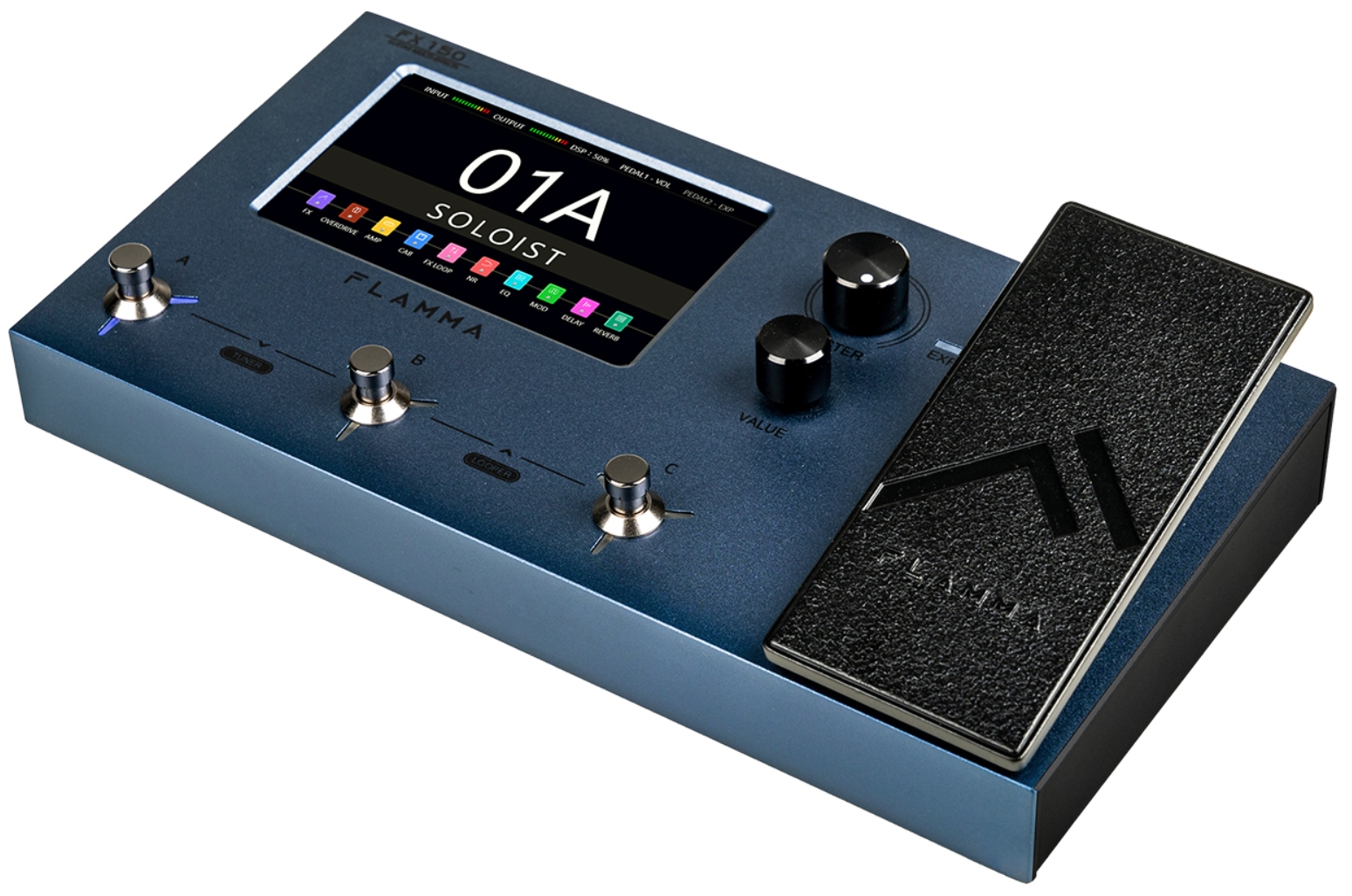 Flamma Fx150 Guitar Multi Effects Galaxy Blue - Multieffecten Pedaal voor Electrische Gitaar - Variation 1