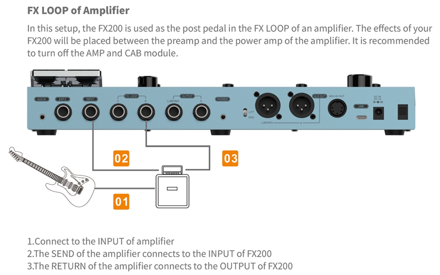 Flamma Fx200 Guitar Multi Effects Galaxy Blue - Multieffecten Pedaal voor Electrische Gitaar - Variation 7