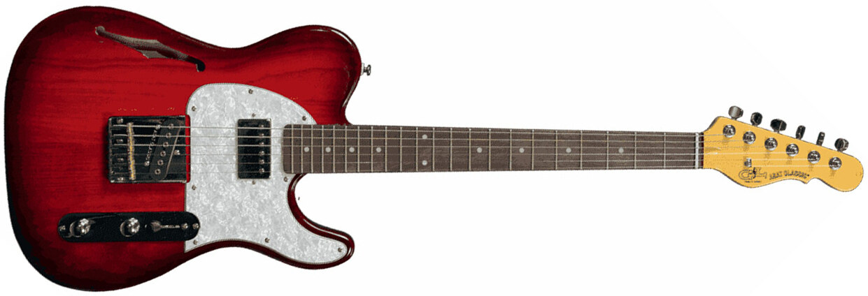 G&l Asat Classic Bluesboy Semi-hollow Tribute Hs Ht Rw - Red Burst - Semi hollow elektriche gitaar - Main picture