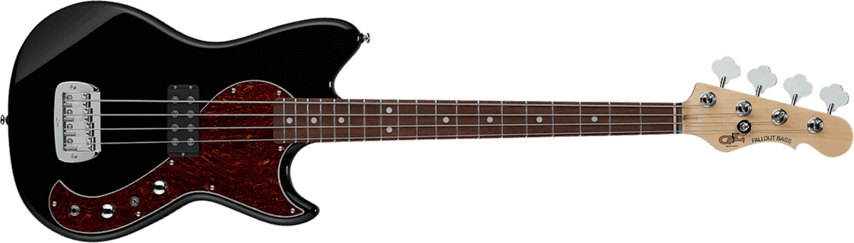 G&l Fallout Shortscale Bass Tribute Jat - Jet Black - Solid body elektrische bas - Main picture