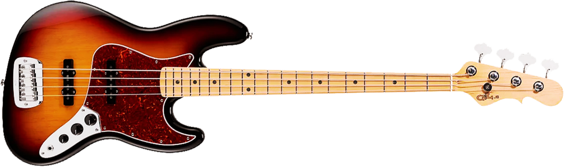 G&l Fullerton Deluxe Jb Usa Mn - 3-tone Sunburst - Solid body elektrische bas - Main picture
