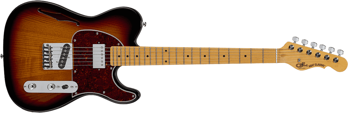 G&l Tribute Asat Classic Bluesboy Semi-hollow Hs Ht Mn - Sunburst - Televorm elektrische gitaar - Main picture