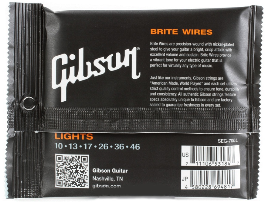 Gibson Jeu De 6 Cordes Electric (6) Brite Wires Seg-700l 10-46 - Elektrische gitaarsnaren - Variation 1