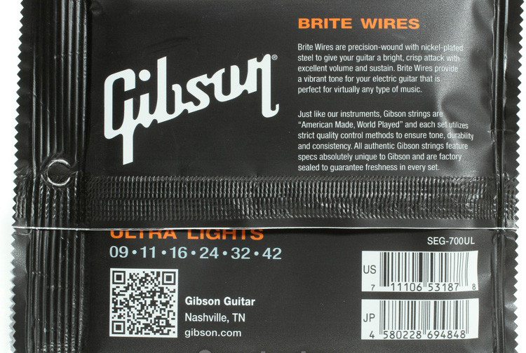 Gibson Jeu De 6 Cordes Electric (6) Brite Wires Seg-700ul 9.42 - Elektrische gitaarsnaren - Variation 1