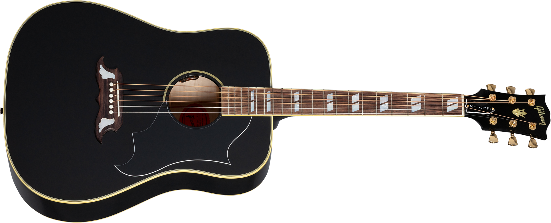 Gibson Custom Shop Artist Elvis Presley Dove Signature Dreadnought Epicea Erable Rw - Ebony - Elektro-akoestische gitaar - Main picture