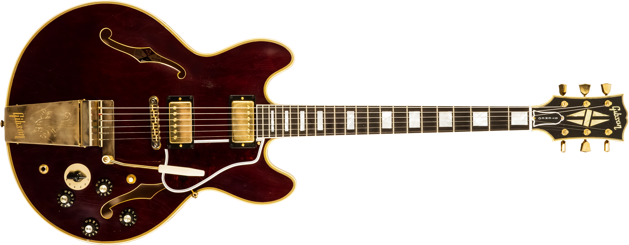 Gibson Custom Shop Bb King Es355 1974 Rumble In The Jungle 2h Trem Eb #bbes33523 - Murphy Lab Light Aged Walnut - Semi hollow elektriche gitaar - Main