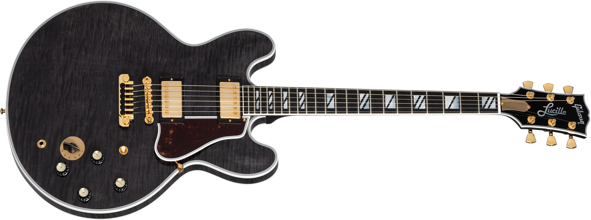 Gibson Custom Shop Bb King Lucille Legacy 2h Ht Eb - Transparent Ebony - Semi hollow elektriche gitaar - Main picture