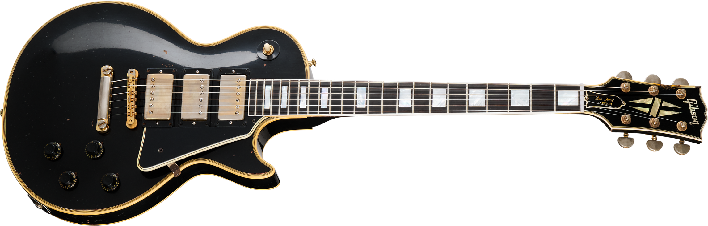 Gibson Custom Shop Eric Clapton Les Paul Custom 1958 Signature 2h Ht Eb #ec027 - Murphy Lab Ebony - Enkel gesneden elektrische gitaar - Main picture
