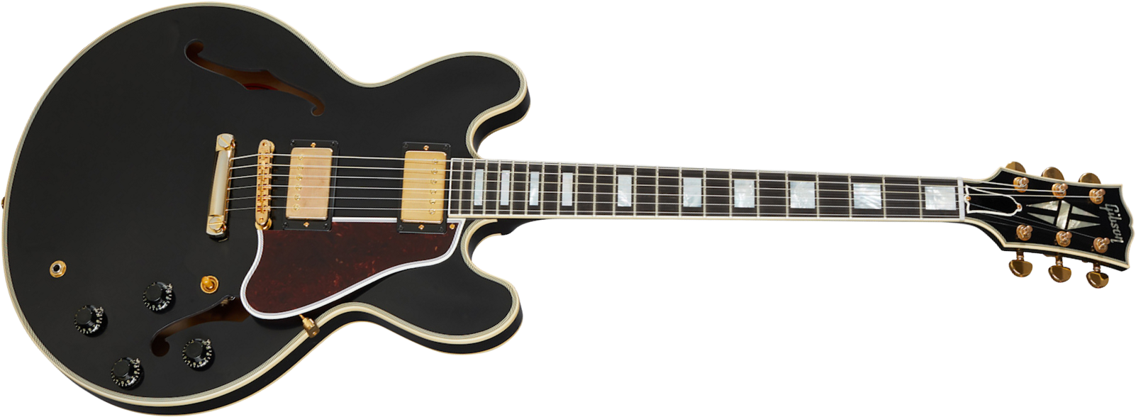 Gibson Custom Shop Es-355 1959 Reissue 2h Ht Eb - Ebony - Semi hollow elektriche gitaar - Main picture