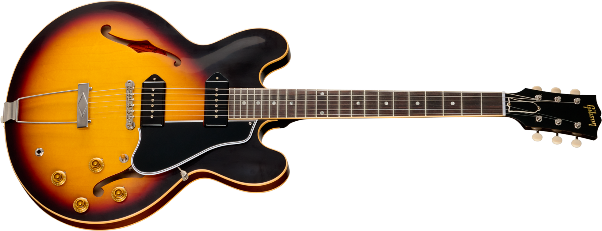 Gibson Custom Shop Es330 1959 Reissue Historic 2s P90 Ht Rw - Vintage Burst (vos Hardware) - Semi hollow elektriche gitaar - Main picture