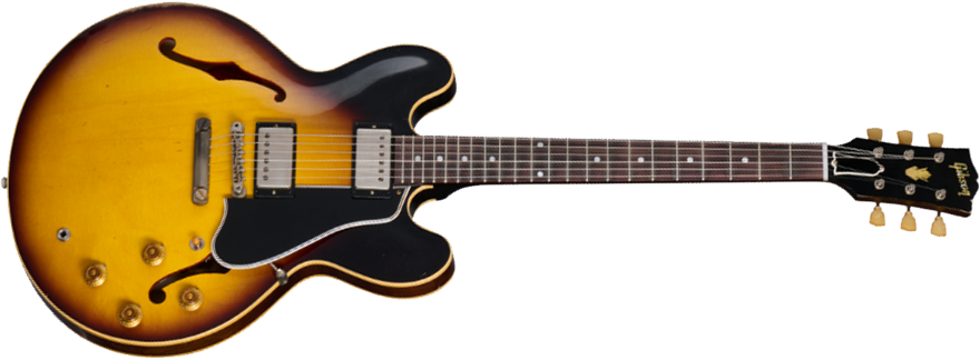 Gibson Custom Shop Es335 1958 Reissue Ltd 2h Ht Rw - Murphy Lab Heavy Aged Faded Tobacco Burst - Semi hollow elektriche gitaar - Main picture