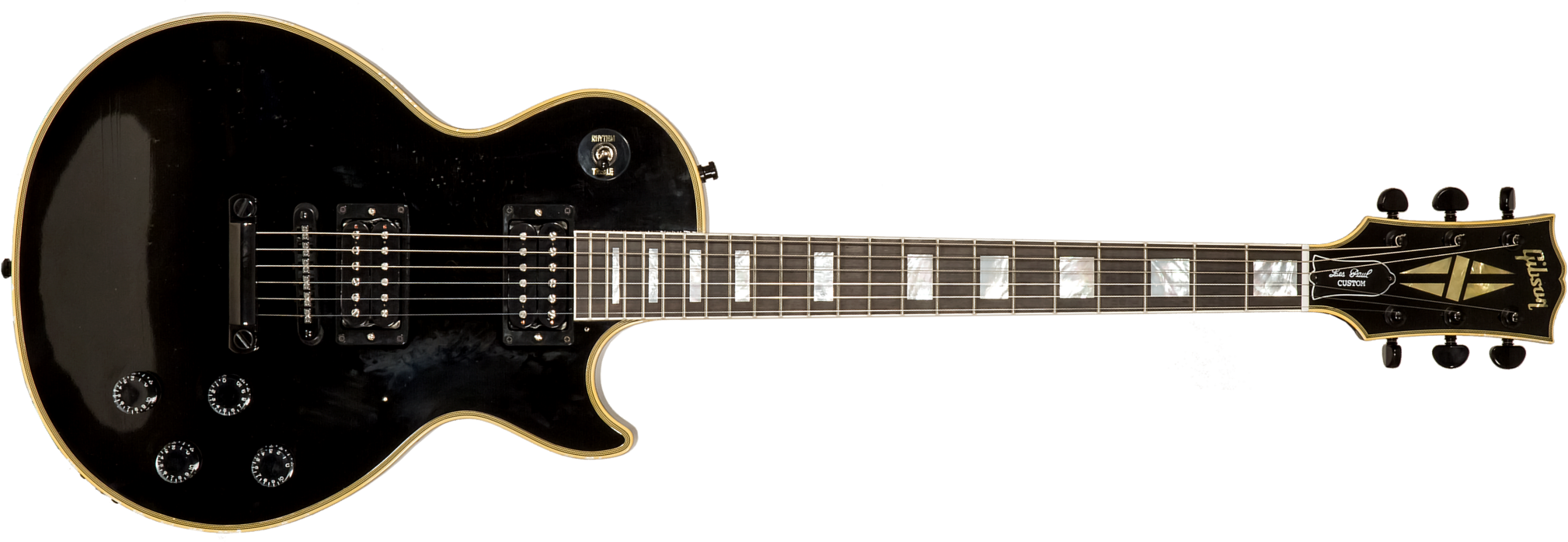 Gibson Custom Shop Kirk Hammett Les Paul Custom 1989 2h Ht Eb #kh28 - Murphy Lab Aged Ebony - Kenmerkende elektrische gitaar - Main picture