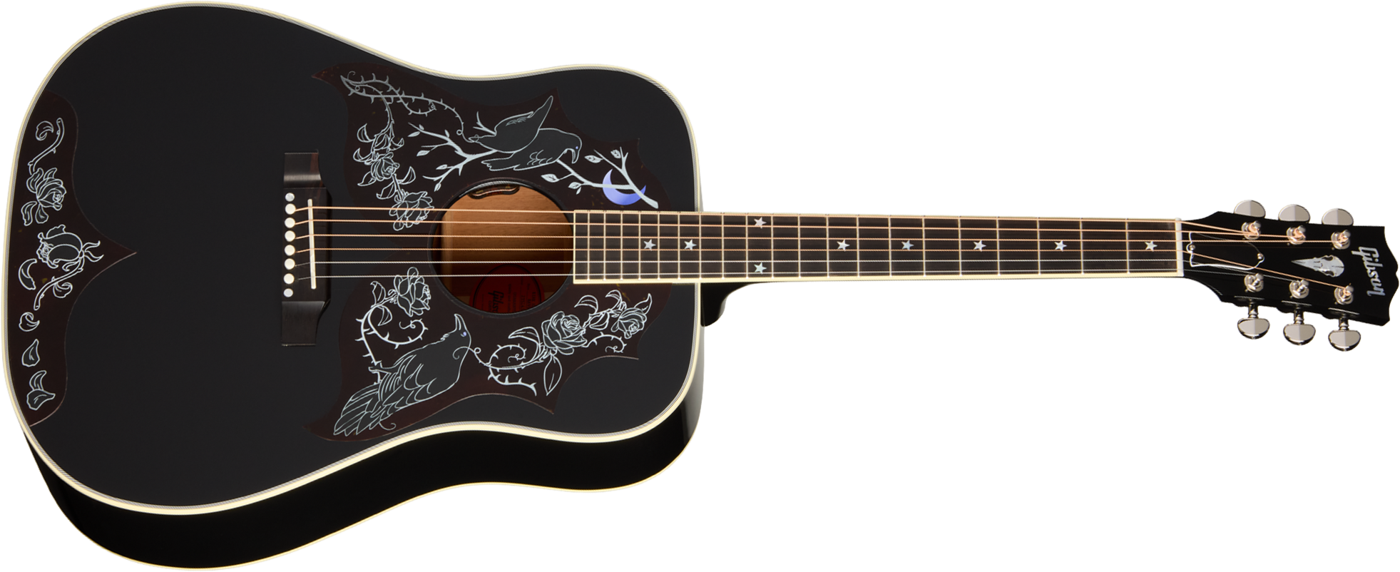 Gibson Custom Shop Kirk Hammett Raven Ltd Signature Epicea Acajou Eb - Emb 28/10 - Ebony - Folk gitaar - Main picture