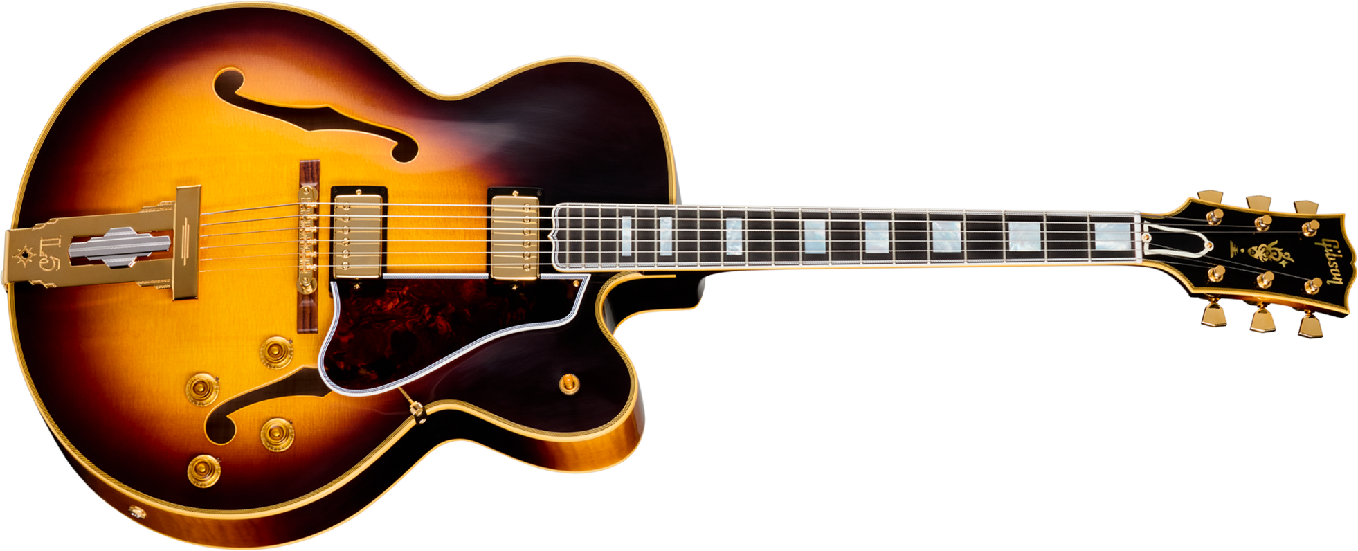 Gibson Custom Shop L5 Ces 1957 Reissue 2h Ht Eb - Vos Vintage Sunburst - Hollow Body elektrische gitaar - Main picture