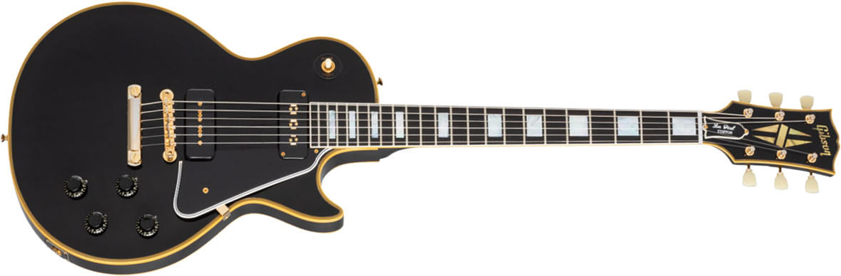 Gibson Custom Shop Les Paul Custom 1954 Black Beauty 2h Ht Rw - Vos Ebony - Enkel gesneden elektrische gitaar - Main picture