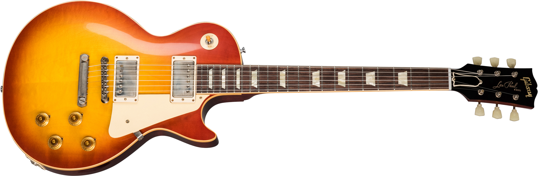 Gibson Custom Shop Les Paul Standard 1958 Reissue 2019 2h Ht Rw - Vos Washed Cherry Sunburst - Enkel gesneden elektrische gitaar - Main picture