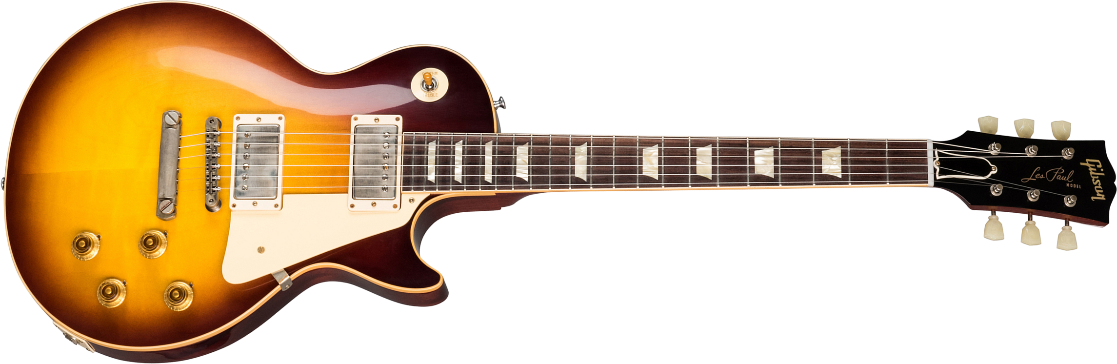 Gibson Custom Shop Les Paul Standard 1958 Reissue 2019 2h Ht Rw - Vos Bourbon Burst - Enkel gesneden elektrische gitaar - Main picture