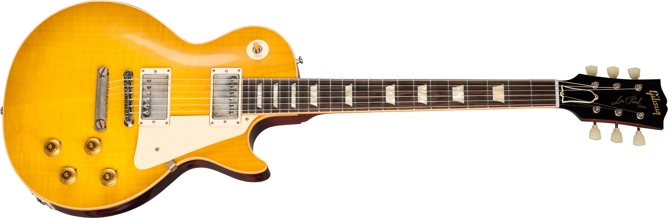 Gibson Custom Shop Les Paul Standard 1958 Reissue 2019 2h Ht Rw - Vos Lemon Burst - Enkel gesneden elektrische gitaar - Main picture