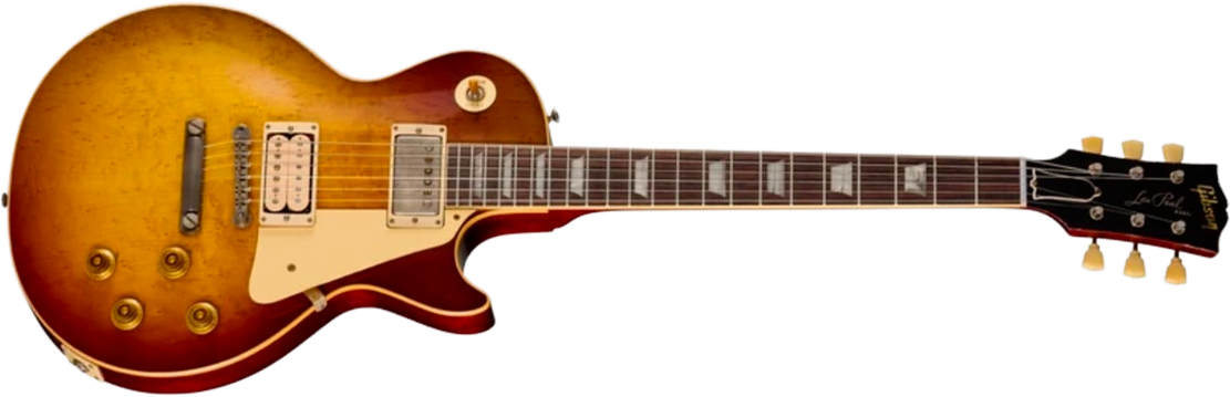 Gibson Custom Shop Les Paul Standard 1959 Birdseye Maple Le Ltd 2h Ht Rw - Murphy Lab Light Aged Peach Tea Burst - Single cut gitaar - Main picture