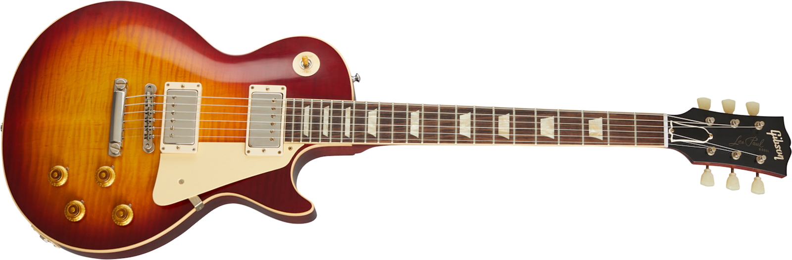 Gibson Custom Shop Les Paul Standard 1960 V1 60th Anniversary 2h Ht Rw - Vos Deep Cherry Sunburst - Enkel gesneden elektrische gitaar - Main picture