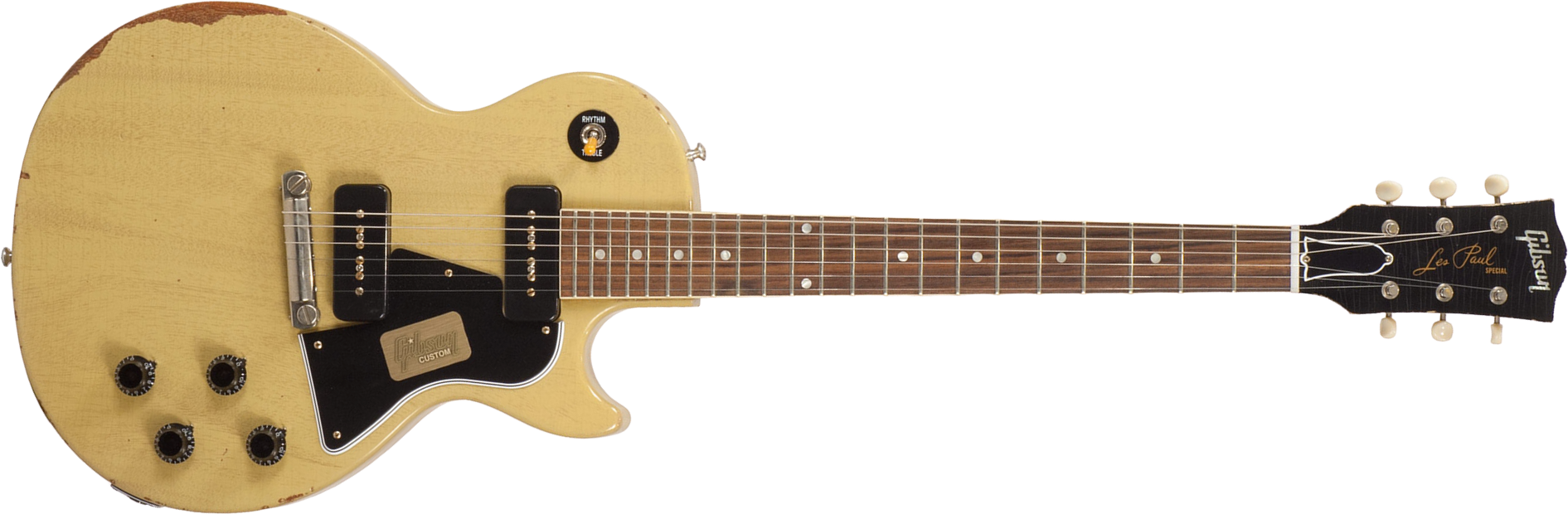 Gibson Custom Shop M2m  Les Paul Special 1960 Single Cut 2p90 Ht Rw - Heavy Aged Tv Yellow - Enkel gesneden elektrische gitaar - Main picture