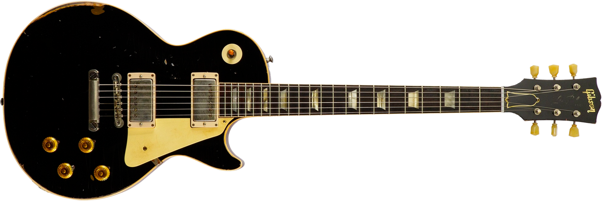 Gibson Custom Shop M2m Les Paul Standard 1958 2h Ht Rw #85546 - Murphy Lab Light Aged Ebony O. Gold - Single cut gitaar - Main picture