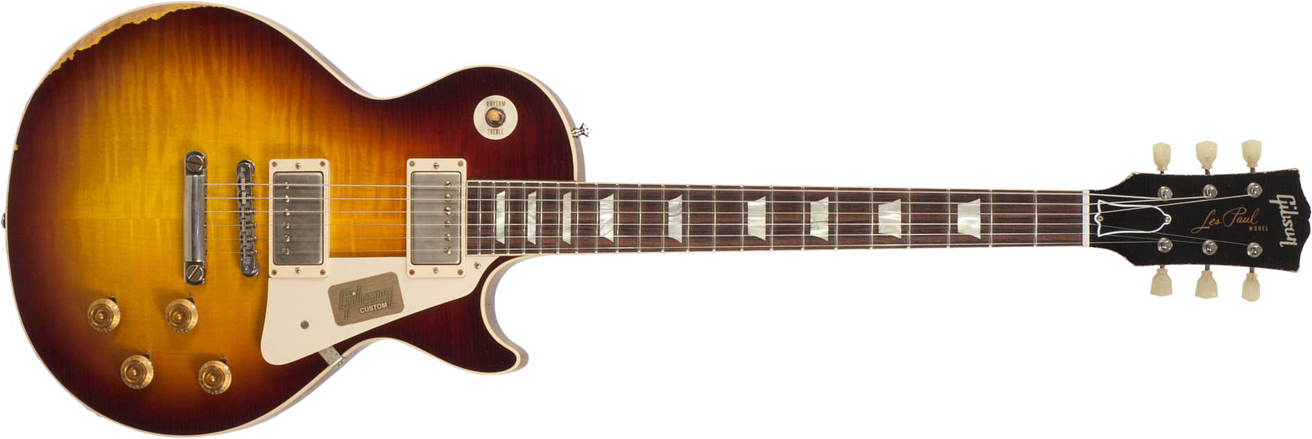 Gibson Custom Shop M2m Les Paul Standard 1958 2h Ht Rw #r862322 - Aged Bourbon Burst - Enkel gesneden elektrische gitaar - Main picture