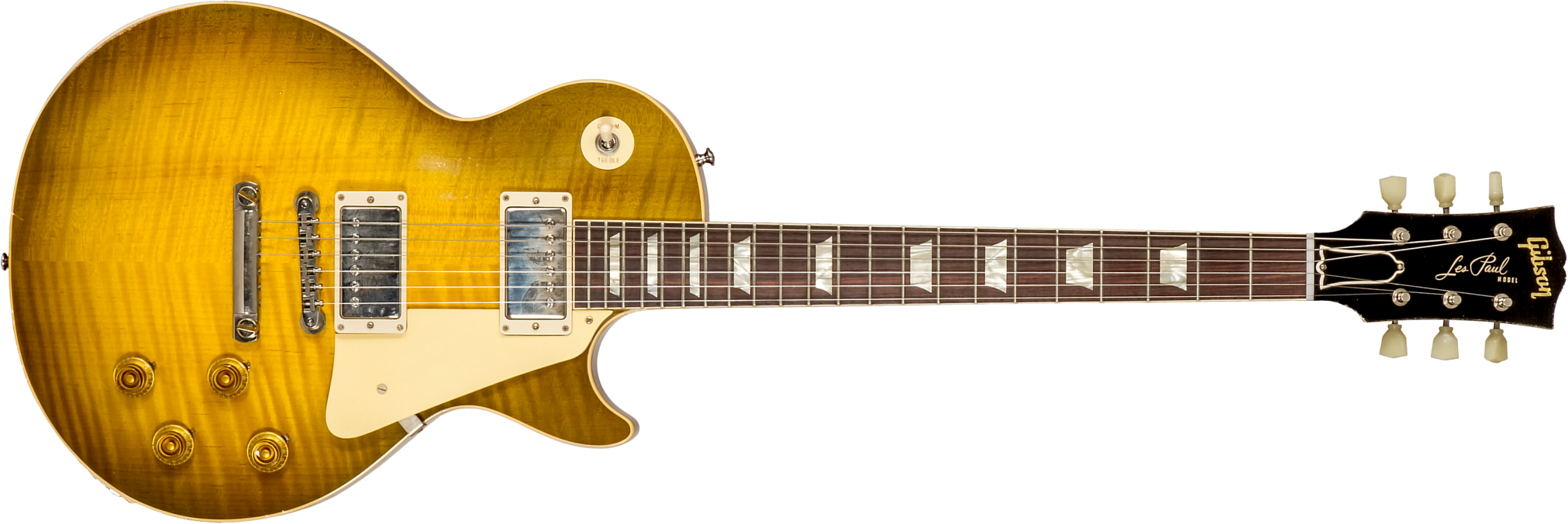 Gibson Custom Shop M2m Les Paul Standard 1959 Reissue 2h Ht Rw #932149 - Murphy Lab Light Aged Green Lemon Burst - Enkel gesneden elektrische gitaar -