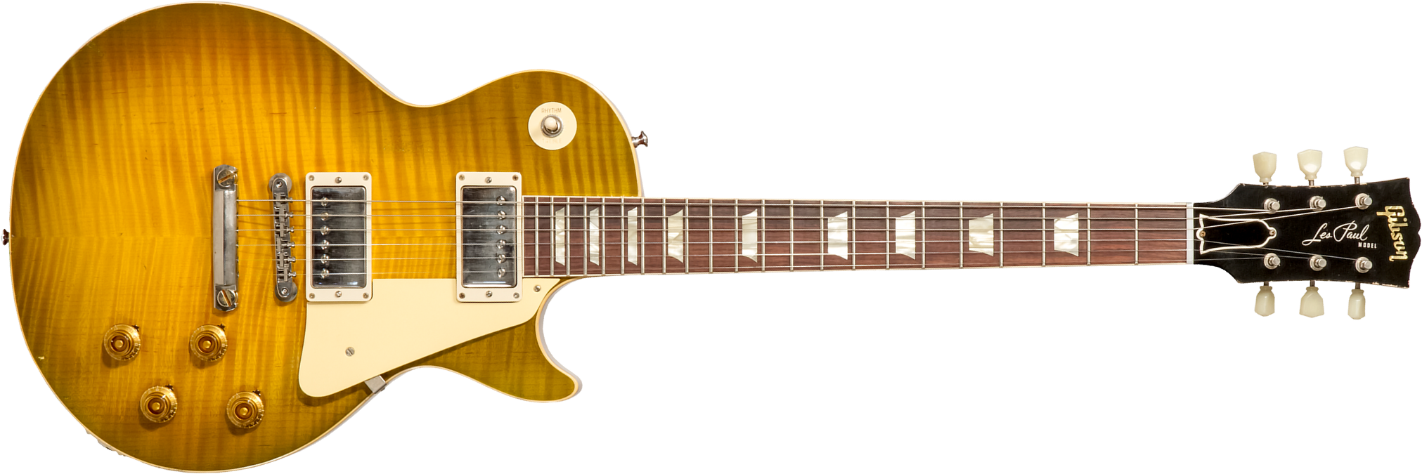 Gibson Custom Shop M2m Les Paul Standard 1959 Reissue 2h Ht Rw #932154 - Murphy Lab Light Aged Green Lemon Burst - Single cut gitaar - Main picture