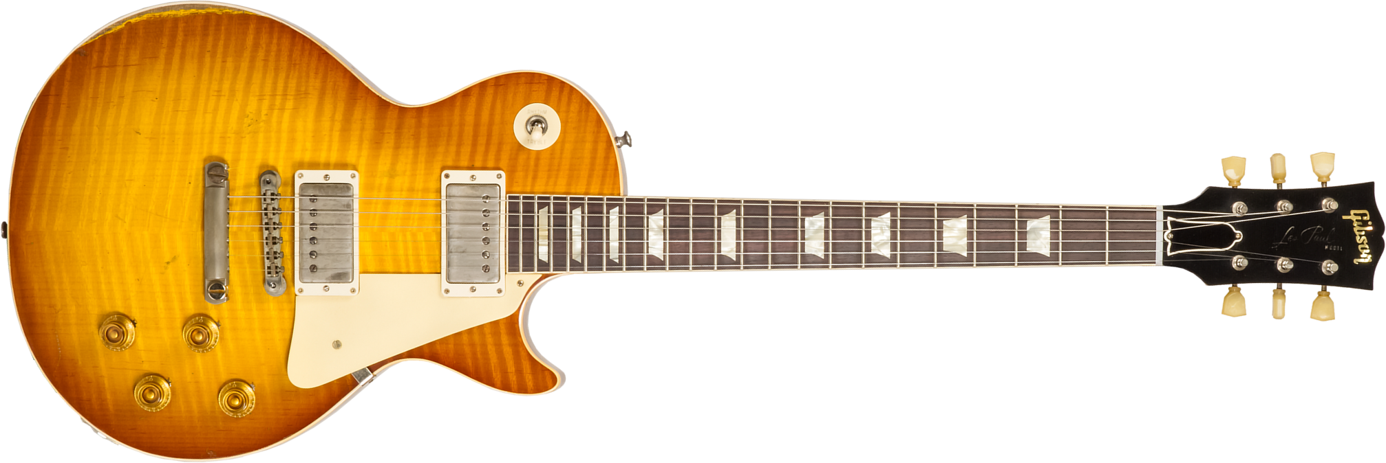 Gibson Custom Shop M2m Les Paul Standard 1959 Reissue 2h Ht Rw #932160 - Murphy Lab Heavy Light Aged Golden Poppy Burst - Enkel gesneden elektrische g