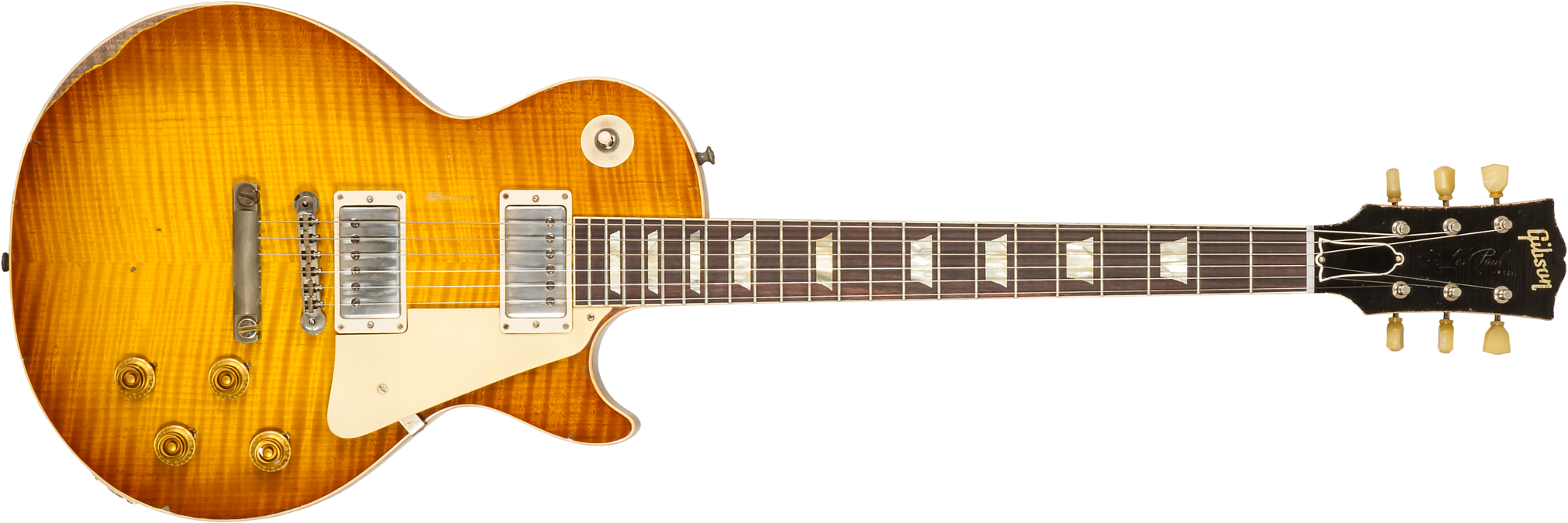 Gibson Custom Shop M2m Les Paul Standard 1959 Reissue 2h Ht Rw #932175 - Murphy Lab Ultra Heavy Aged Golden Poppy Burst - Enkel gesneden elektrische g