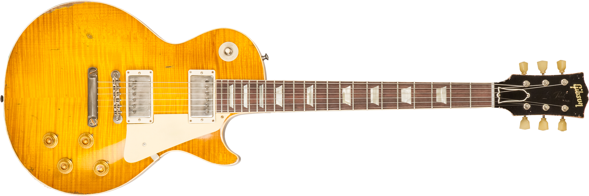 Gibson Custom Shop M2m Les Paul Standard 1959 Reissue 2h Ht Rw #94548 - Murphy Lab Ultra Heavy Aged Lemon Burst - Enkel gesneden elektrische gitaar - 