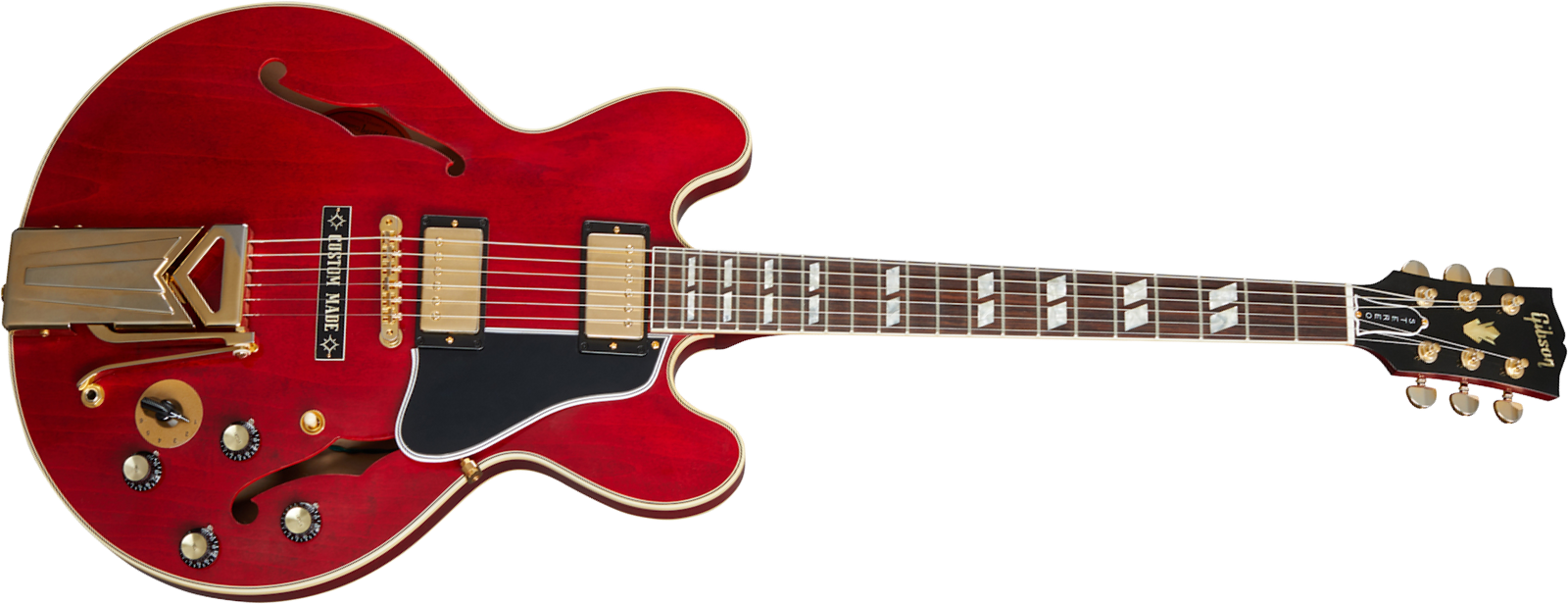 Gibson Custom Shop Marcus King Es345 1962 Sideways Vibrola 2h Trem Rw - Vos Sixties Cherry - Semi hollow elektriche gitaar - Main picture