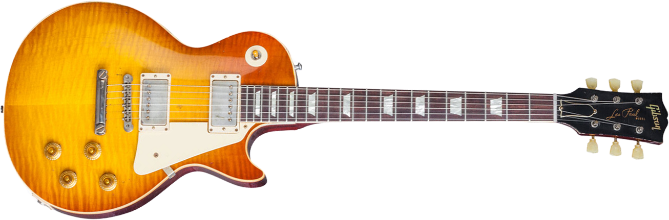 Gibson Custom Shop Mick Ralphs Les Paul Standard 1958 Replica Signature 2h Ht Rw - Aged Ralphs Burst - Enkel gesneden elektrische gitaar - Main pictur