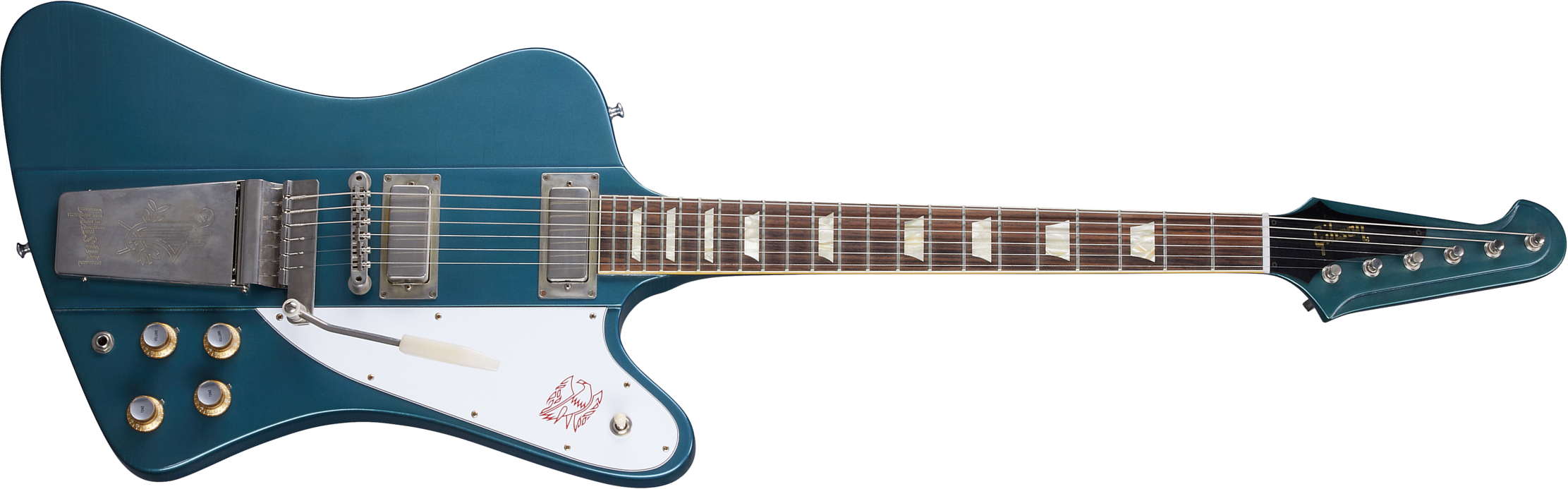 Gibson Custom Shop Murphy Lab Firebird 1963 Maestro Reissue Trem 2mh Rw - Ultra Light Aged Pelham Blue - Retro-rock elektrische gitaar - Main picture