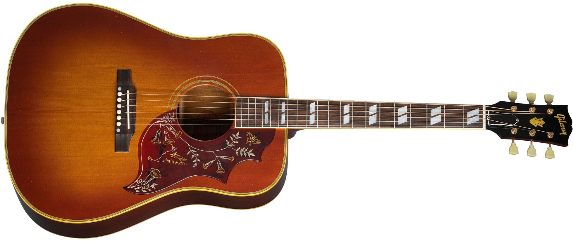 Gibson Custom Shop Murphy Lab Hummingbird 1960 Fixed Bridge Dreadnought Epicea Acajou Rw - Light Aged Cherry Sunburst - Westerngitaar & electro - Main