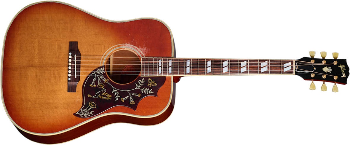 Gibson Custom Shop Murphy Lab Hummingbird 1960 Fixed Bridge Dreadnought Epicea Acajou Rw - Heavy Aged Washed Cherry Sunburst - Folk gitaar - Main pict