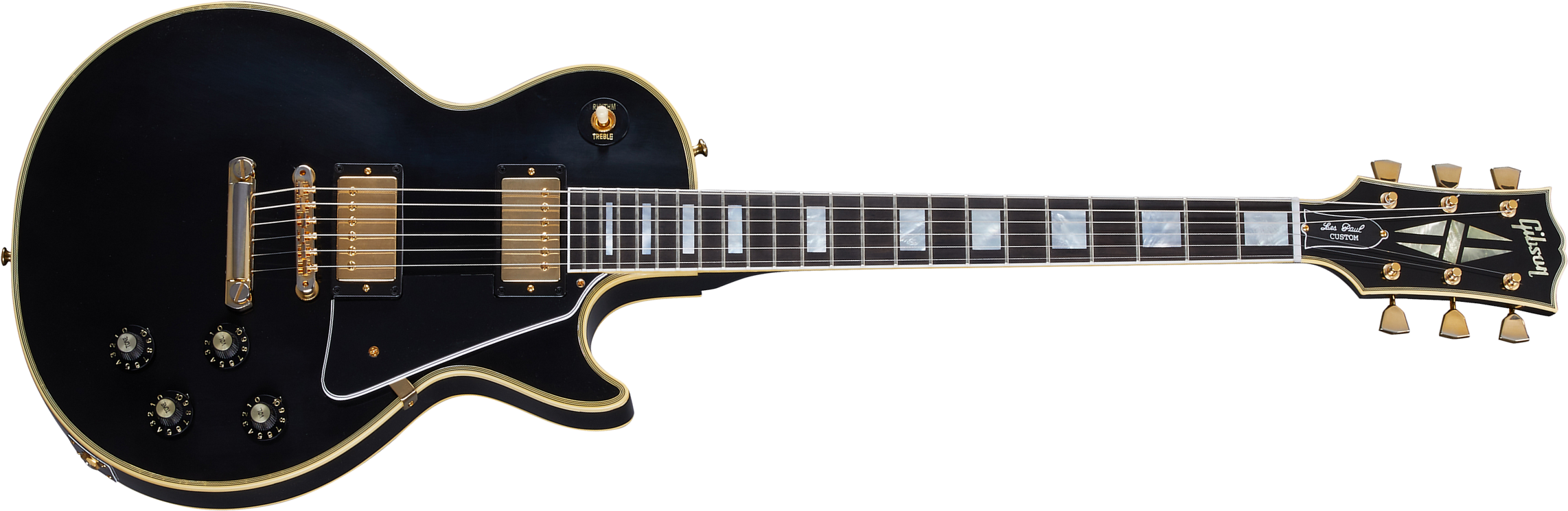 Gibson Custom Shop Murphy Lab Les Paul Custom 1968 Reissue 2h Ht Eb - Ultra Light Aged Ebony - Enkel gesneden elektrische gitaar - Main picture