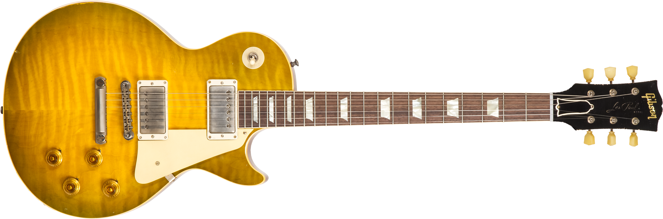 Gibson Custom Shop Murphy Lab Les Paul Standard 1959 Reissue 2h Ht Rw #93718 - Heavy Aged Green Lemon Fade - Enkel gesneden elektrische gitaar - Main 