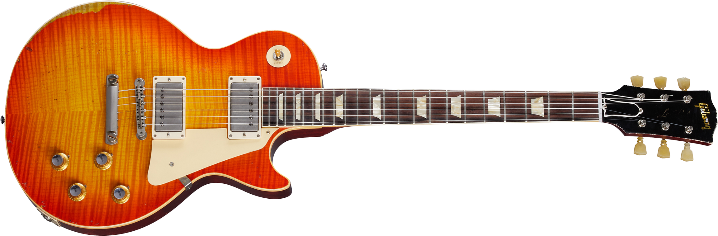 Gibson Custom Shop Murphy Lab Les Paul Standard 1960 Reissue 2h Ht Rw - Heavy Aged Tangerine Burst - Enkel gesneden elektrische gitaar - Main picture