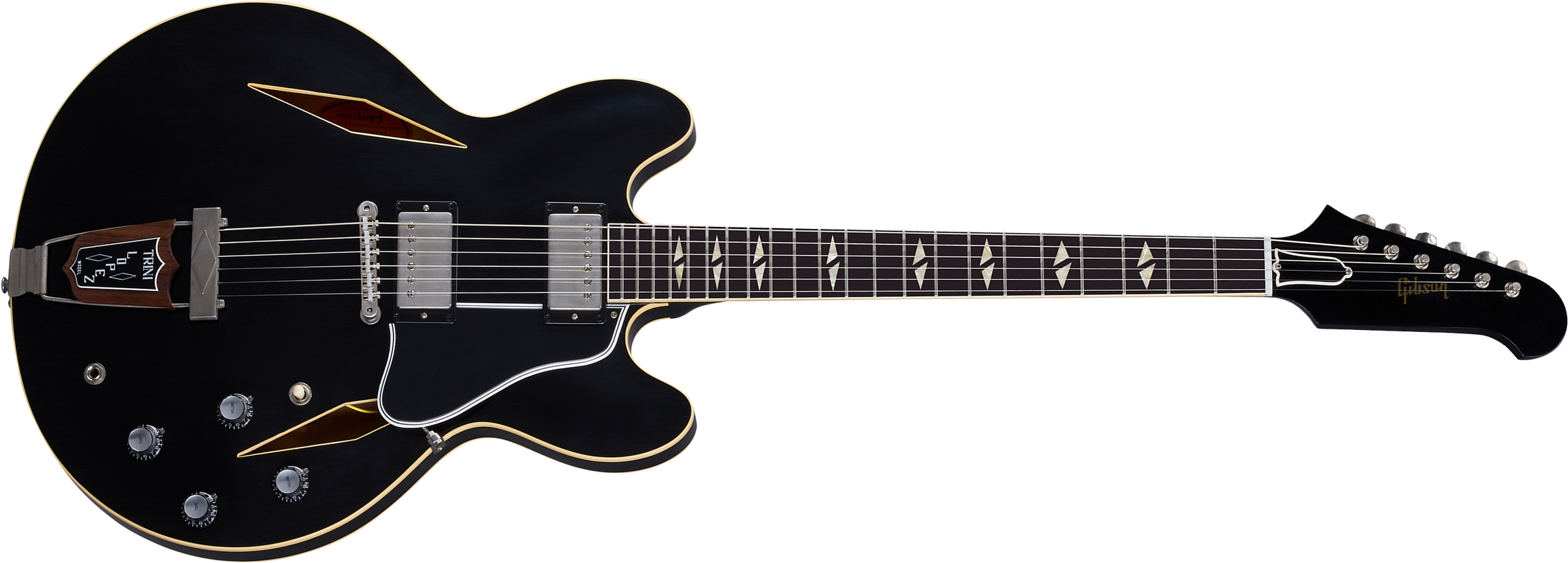 Gibson Custom Shop Murphy Lab Trini Lopez Standard 1964 2h Ht Rw - Ultra Light Aged Ebony - Semi hollow elektriche gitaar - Main picture