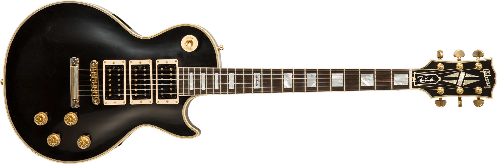 Gibson Custom Shop Peter Frampton Les Paul Custom Phenix Signature 3h Ht Eb - Vos Ebony - Enkel gesneden elektrische gitaar - Main picture