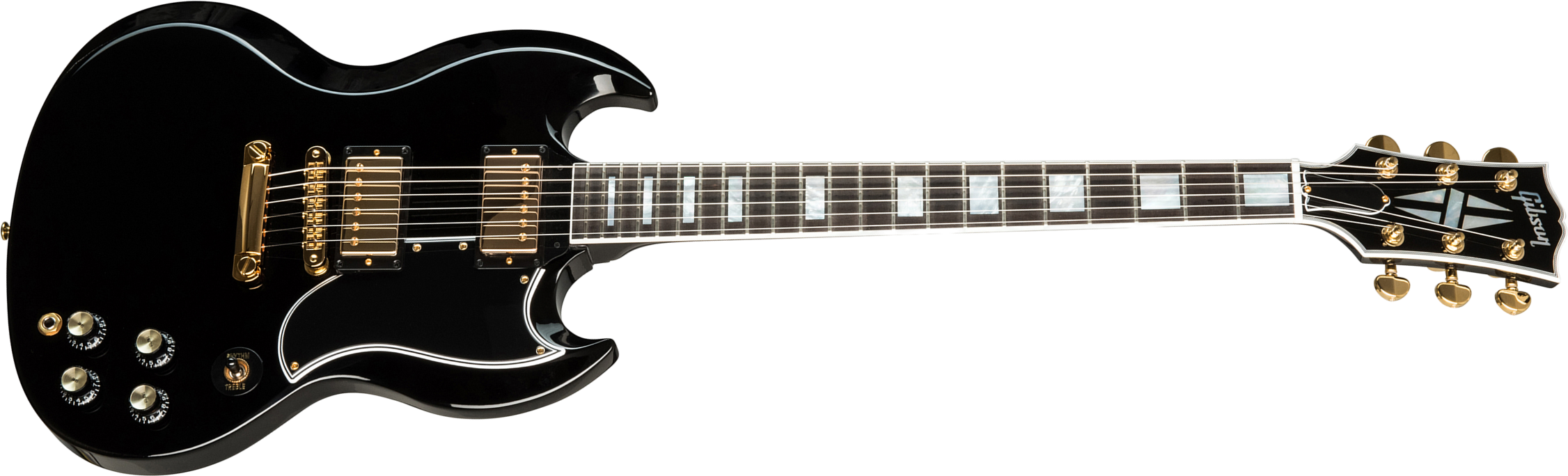Gibson Custom Shop Sg Custom 2-pickup 2019 2h Ht Eb - Ebony - Guitarra eléctrica de doble corte. - Main picture