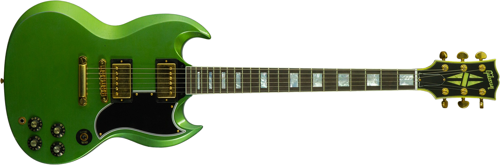 Gibson Custom Shop Sg Custom Modern 2h Eb #cs500857 - Murphy Lab Light Aged Verdoro Green - Double cut gitaar - Main picture