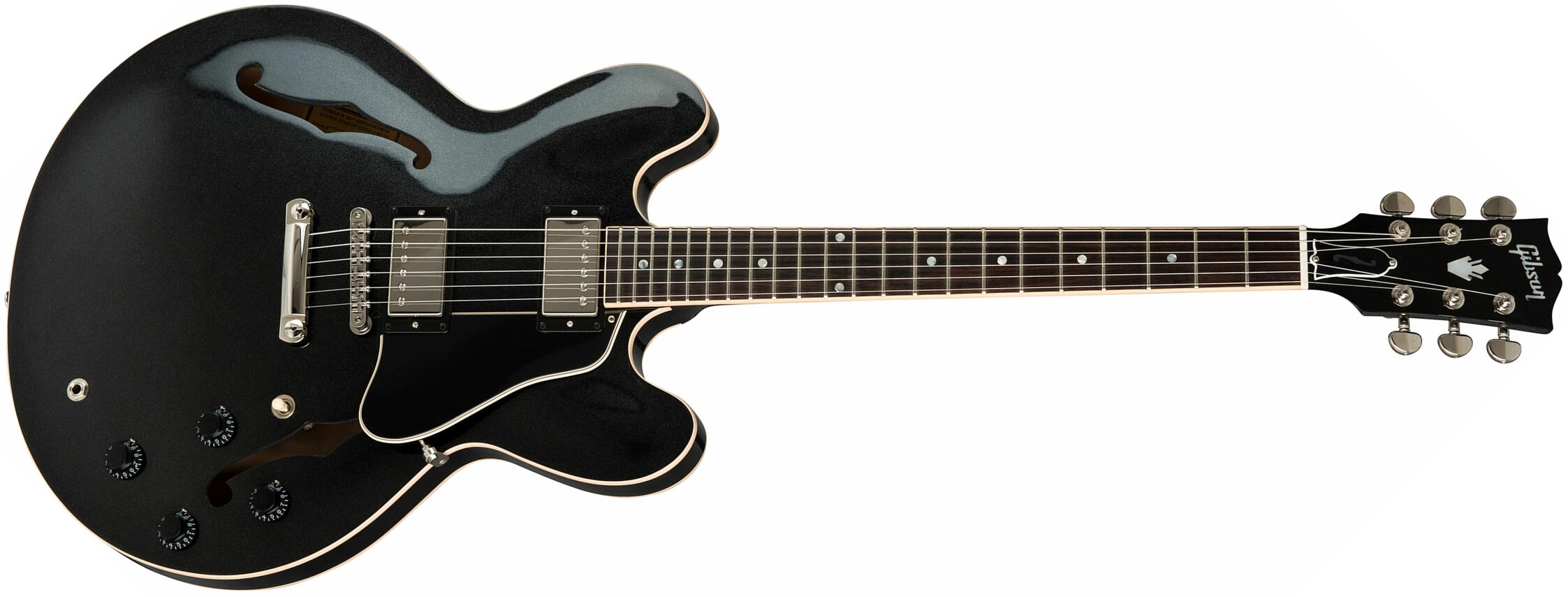 Gibson Es-335 Dot 2019 Hh Ht Rw - Graphite Metallic - Semi hollow elektriche gitaar - Main picture