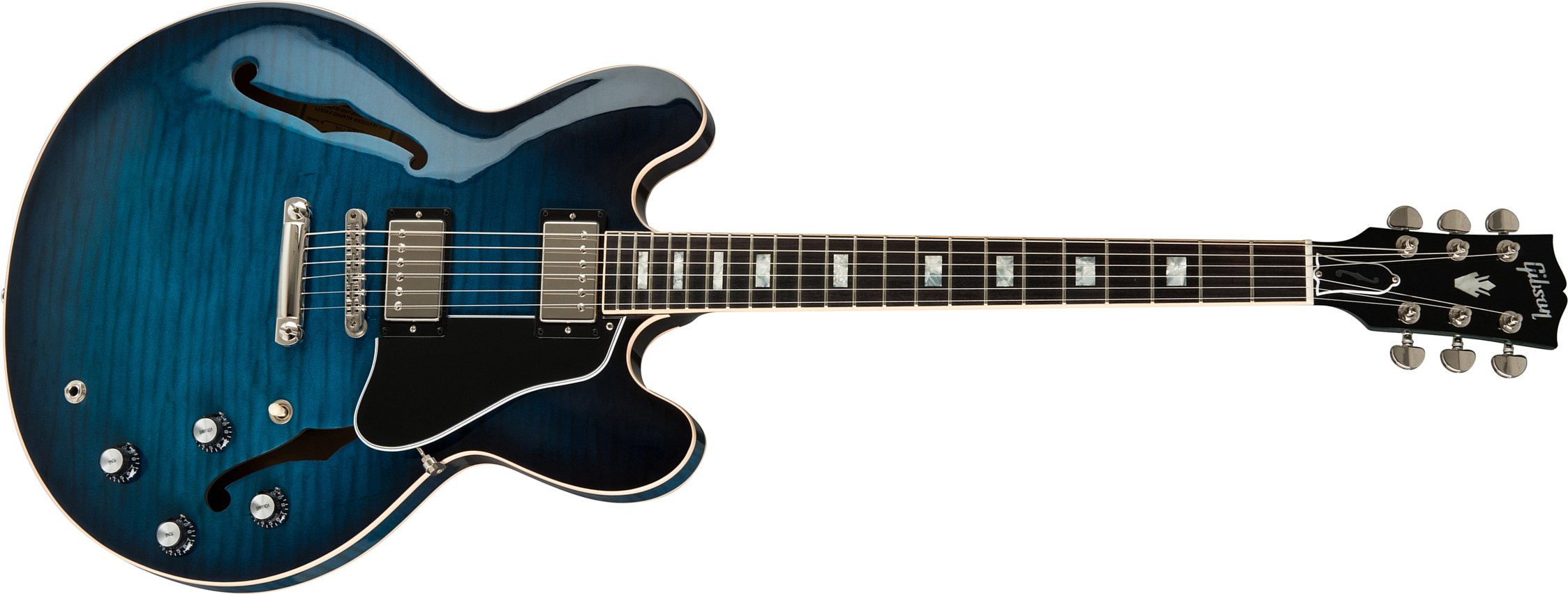 Gibson Es-335 Dot 2019 Hh Ht Rw - Blue Burst - Semi hollow elektriche gitaar - Main picture