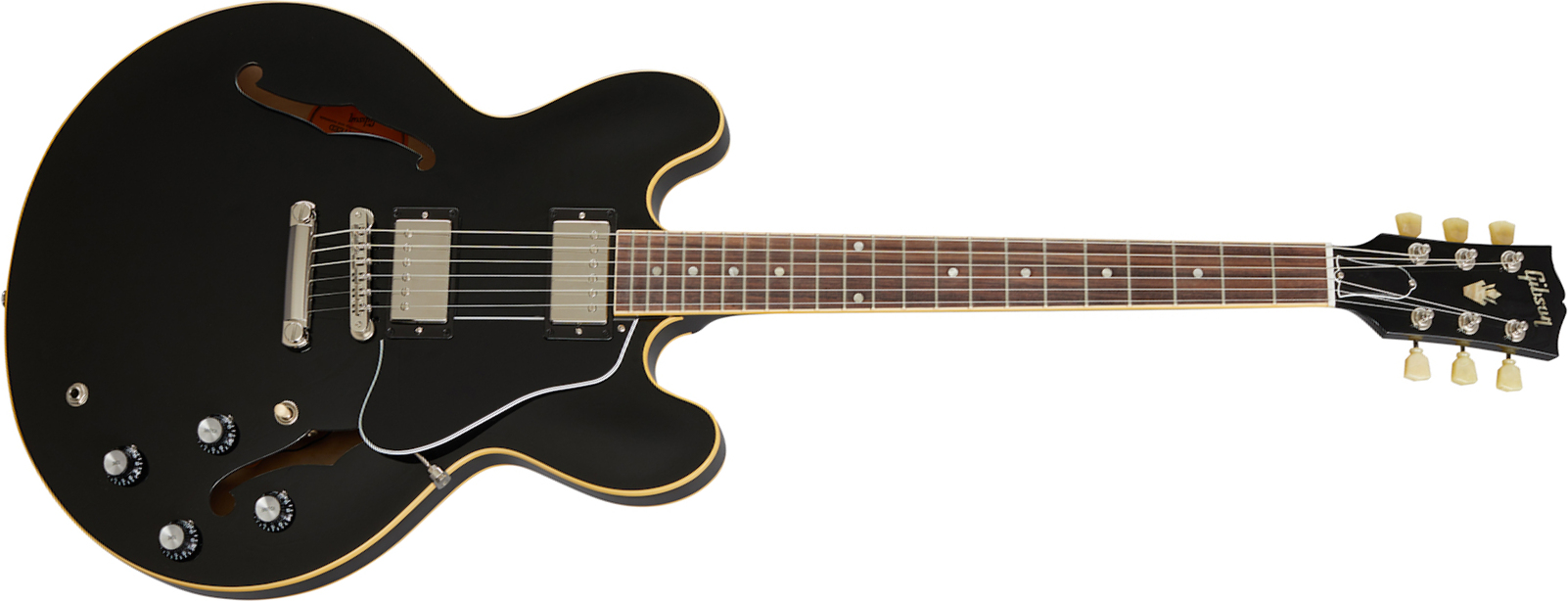 Gibson Es-335 Dot Original 2020 2h Ht Rw - Vintage Ebony - Semi hollow elektriche gitaar - Main picture